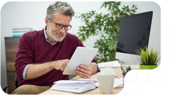Man using the electronic signature for his company
