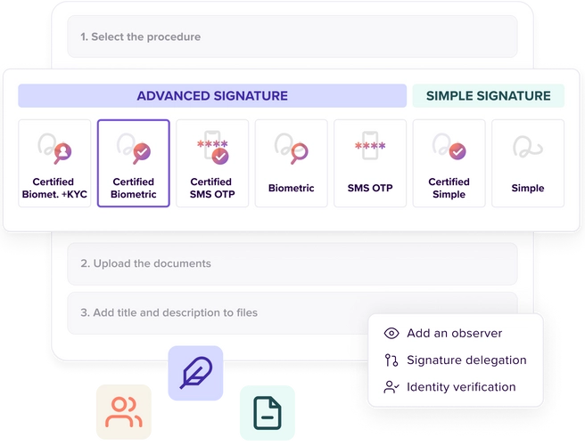 Types of signatures in Tecalis Sign