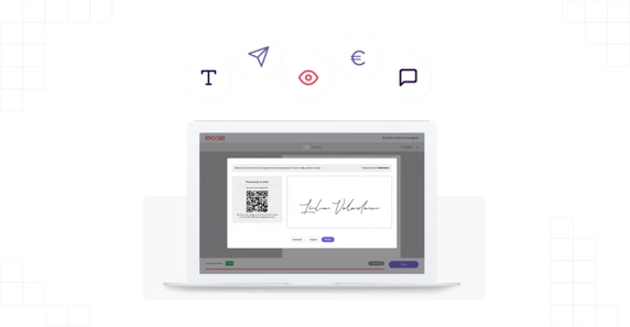 Online Signature in laptop screen